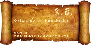 Koloszár Benedetta névjegykártya